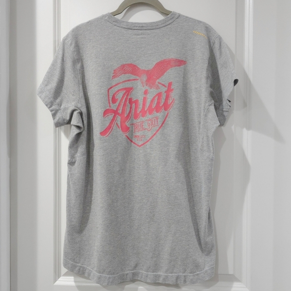 Ariat Women's Rebar Workman True Grit Short Sleeve Work T-Shirt, Light Grey, L - Picture 7 of 13